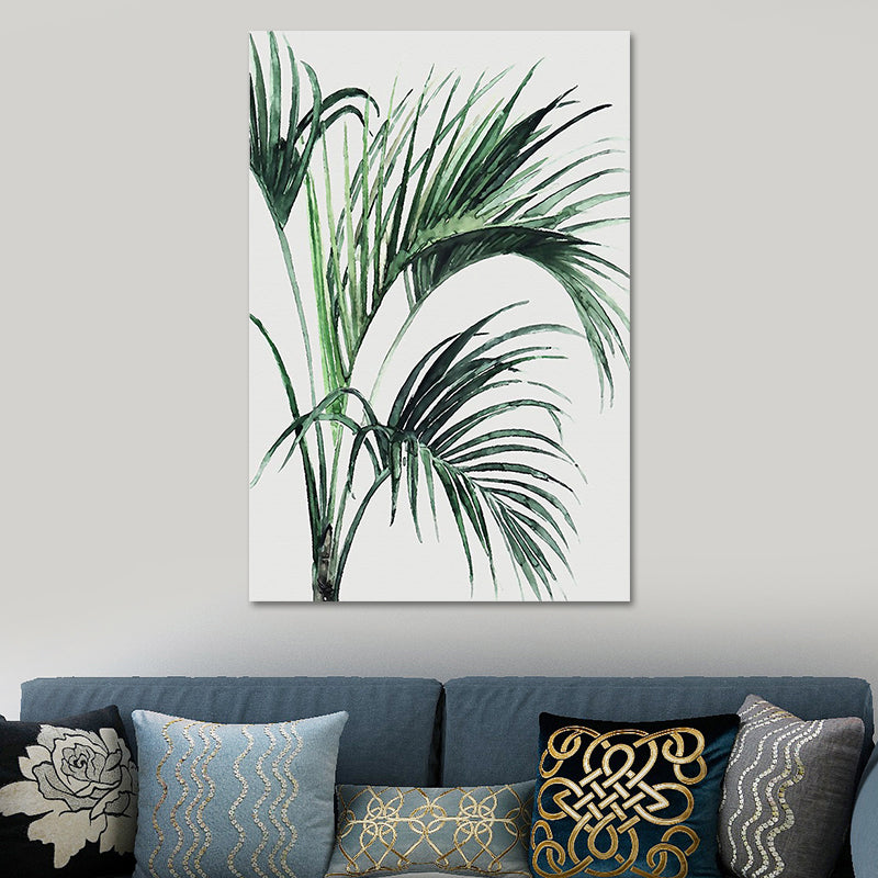 Farmhouse Botanics Wall Art Green Leaf Canvas Print for Living Room, Textured Green Design 5 Clearhalo 'Art Gallery' 'Canvas Art' 'Country Art Gallery' 'French Country' 'Rustic' Arts' 1628631