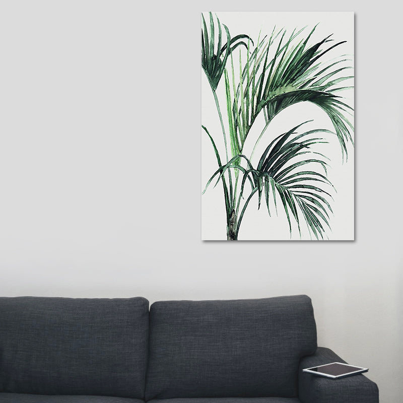 Farmhouse Botanics Wall Art Green Leaf Canvas Print for Living Room, Textured Clearhalo 'Art Gallery' 'Canvas Art' 'Country Art Gallery' 'French Country' 'Rustic' Arts' 1628632