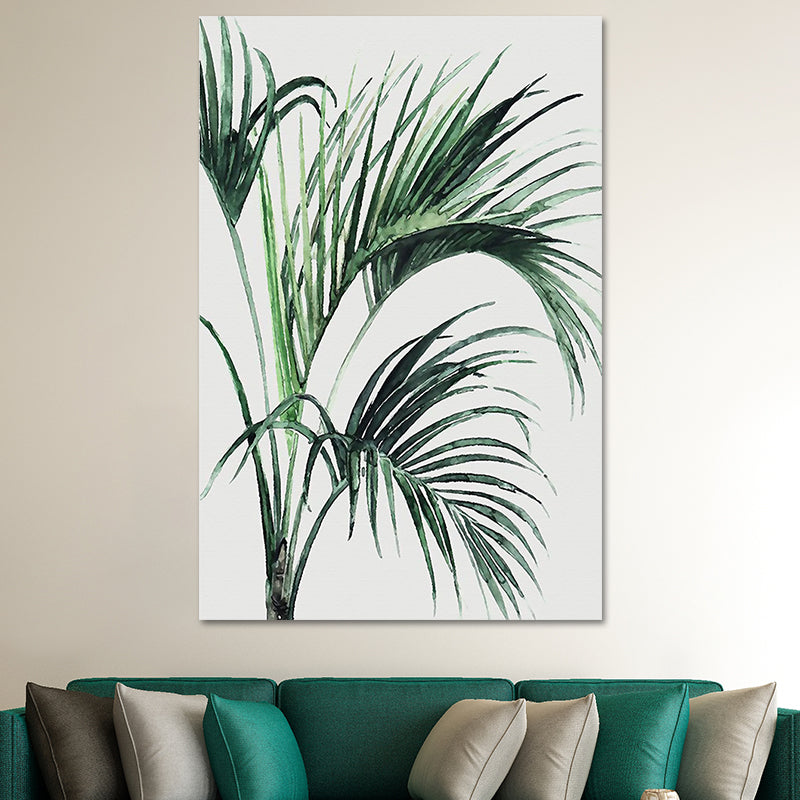 Farmhouse Botanics Wall Art Green Leaf Canvas Print for Living Room, Textured Clearhalo 'Art Gallery' 'Canvas Art' 'Country Art Gallery' 'French Country' 'Rustic' Arts' 1628633