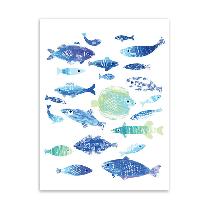 Tropical Undersea World Art Print Blue Living Room Wall Decoration, Textured Surface Clearhalo 'Art Gallery' 'Canvas Art' 'Coastal Art Gallery' 'Nautical' Arts' 1628641