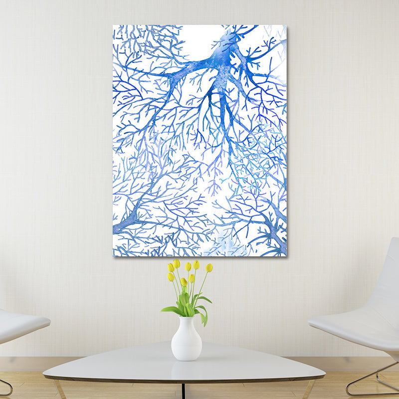 Tropical Undersea World Art Print Blue Living Room Wall Decoration, Textured Surface Blue Design 1 Clearhalo 'Art Gallery' 'Canvas Art' 'Coastal Art Gallery' 'Nautical' Arts' 1628645