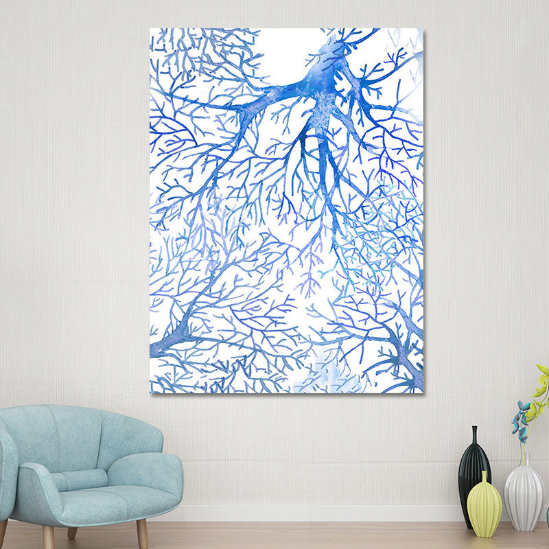 Tropical Undersea World Art Print Blue Living Room Wall Decoration, Textured Surface Clearhalo 'Art Gallery' 'Canvas Art' 'Coastal Art Gallery' 'Nautical' Arts' 1628646