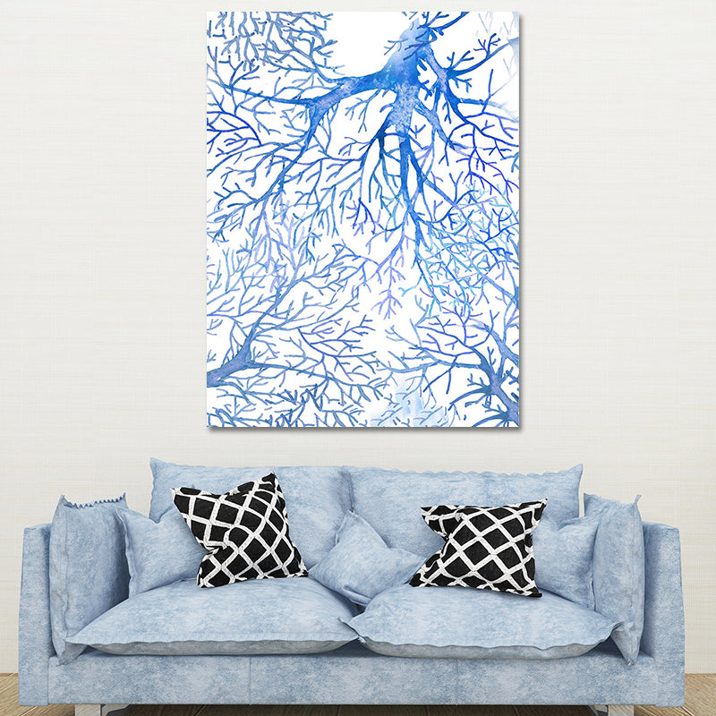 Tropical Undersea World Art Print Blue Living Room Wall Decoration, Textured Surface Clearhalo 'Art Gallery' 'Canvas Art' 'Coastal Art Gallery' 'Nautical' Arts' 1628647