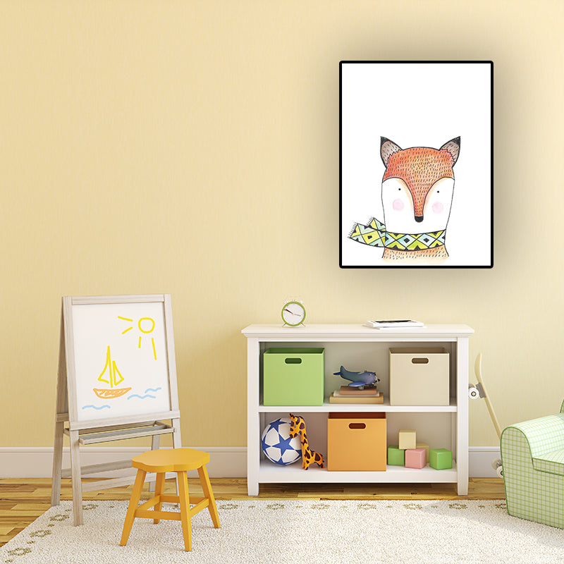 Animal Print Wall Art Living Room Pot Plant Canvas Painting in White for House Decor Clearhalo 'Art Gallery' 'Canvas Art' 'Kids' Arts' 1628674