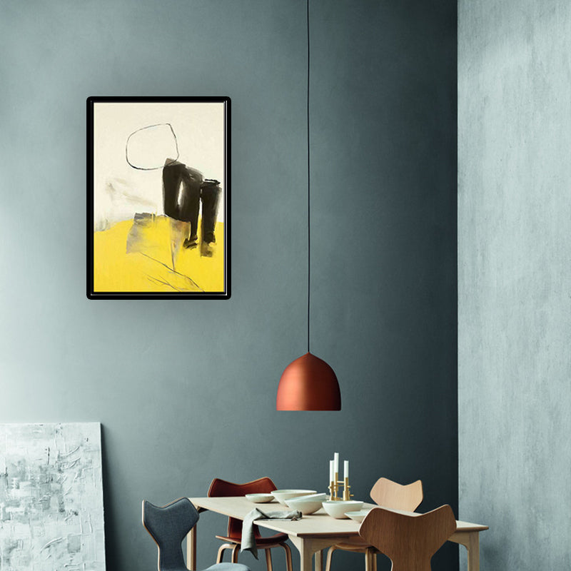 Abstract Canvas Wall Art Contemporary Textured Wall Decor in Yellow and Black for Room Clearhalo 'Art Gallery' 'Canvas Art' 'Contemporary Art Gallery' 'Modern' Arts' 1628779