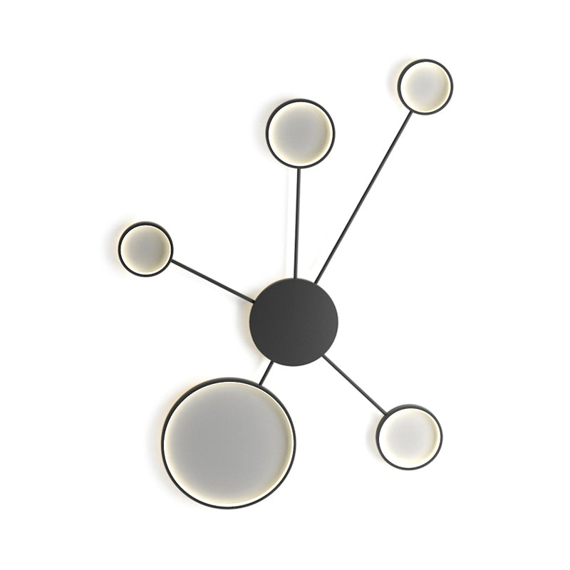 Spoke-Like Acrylic Ceiling Flush Light Simplicity LED Black/White Flushmount in Warm/White Light Clearhalo 'Ceiling Lights' 'Close To Ceiling Lights' 'Close to ceiling' 'Flush mount' Lighting' 163066
