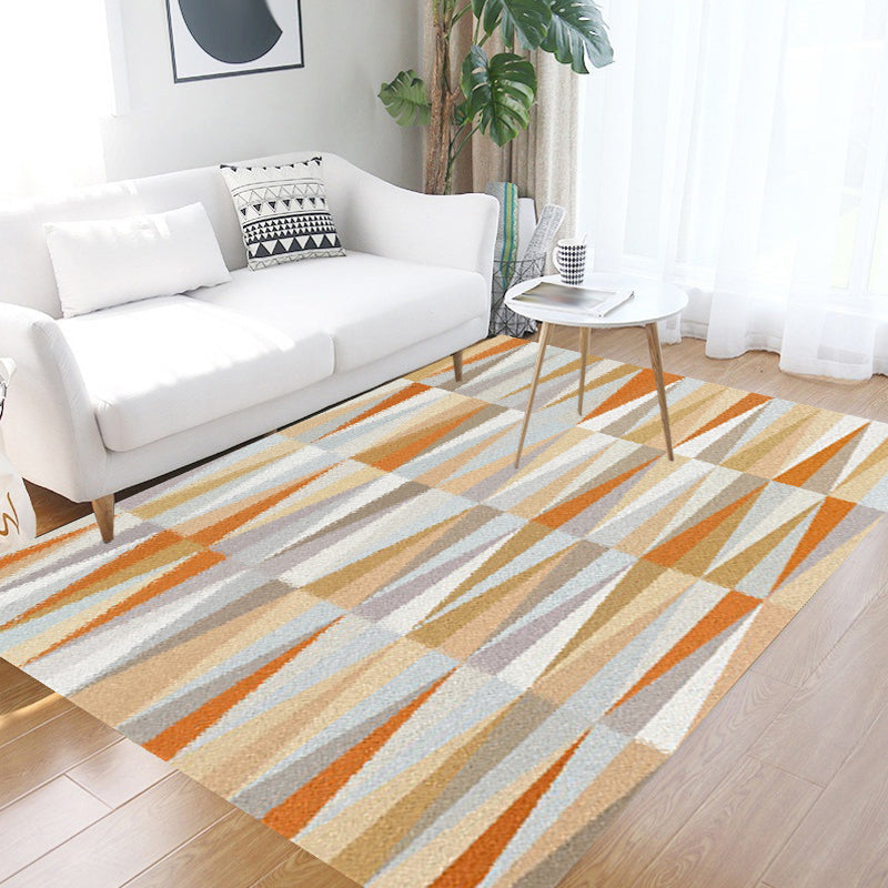 Nordic Novelty Rug in Orange Geometry Triangle Pattern Rug Polyester Washable Carpet for Home Decoration Orange Clearhalo 'Area Rug' 'Rug' 1634443