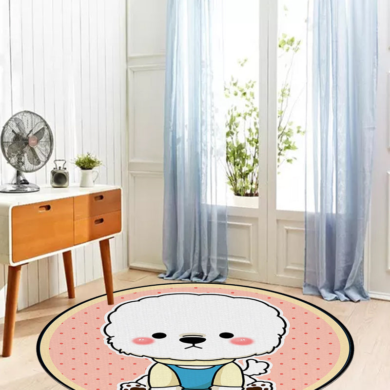 Kids Bedroom Rug in Purple and Red Animal Dog Star Strawberry Print Rug Polyester Non-Slip Area Rug Clearhalo 'Area Rug' 'Rug' 1634462