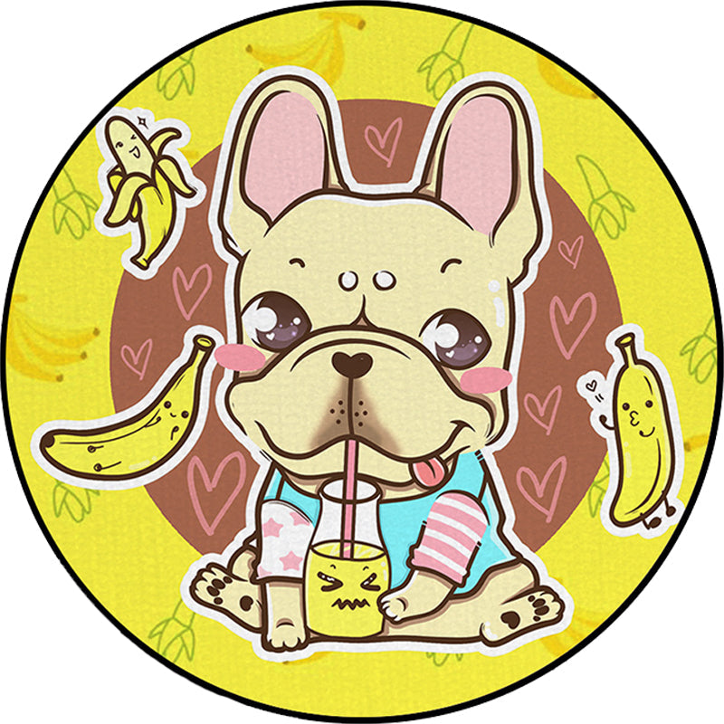 Cute Kids Rug in Pink and Yellow Animal Dog Banana Balloon Pattern Rug Polyester Washable Carpet for Nursery Clearhalo 'Area Rug' 'Rug' 1635455