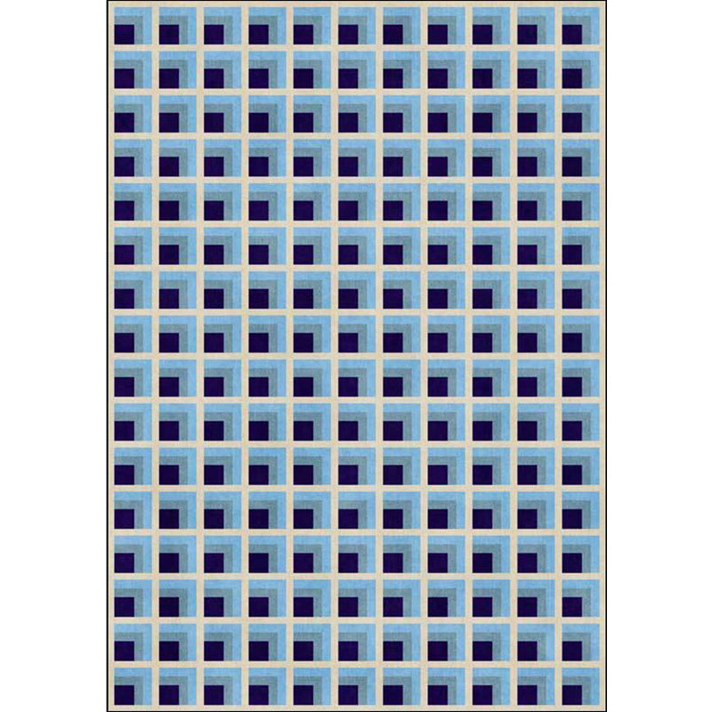 Modern Checked Pattern Rug Green and Blue Polyester Rug Machine Washable Non-Slip Area Rug for Bedroom Clearhalo 'Area Rug' 'Modern' 'Rugs' Rug' 1635620