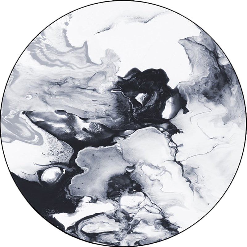 Black and White Bedroom Rug Modern Abstract Oil Painting Pattern Area Rug Polyester Anti-Slip Washable Carpet Clearhalo 'Area Rug' 'Modern' 'Rugs' Rug' 1636023