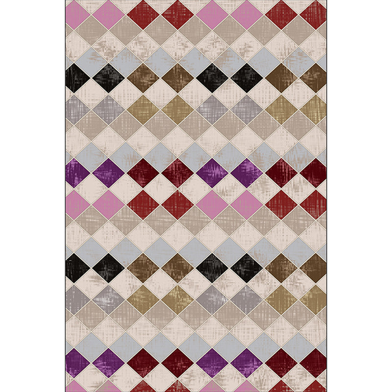 Colorful Bedroom Rug Modern Geometric Diamond Pattern Area Rug Polyester Stain-Resistant Carpet Clearhalo 'Area Rug' 'Modern' 'Rugs' Rug' 1636160