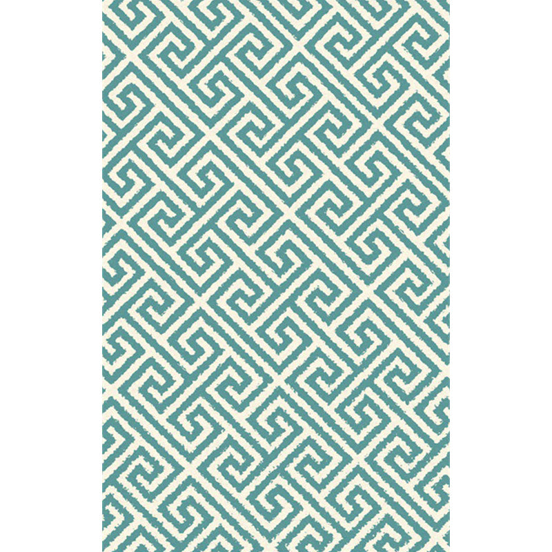 Modern Living Room Rug in Green Geometric Greek Keys Print Rug Polyester Pet Friendly Area Rug Clearhalo 'Area Rug' 'Modern' 'Rugs' Rug' 1636722