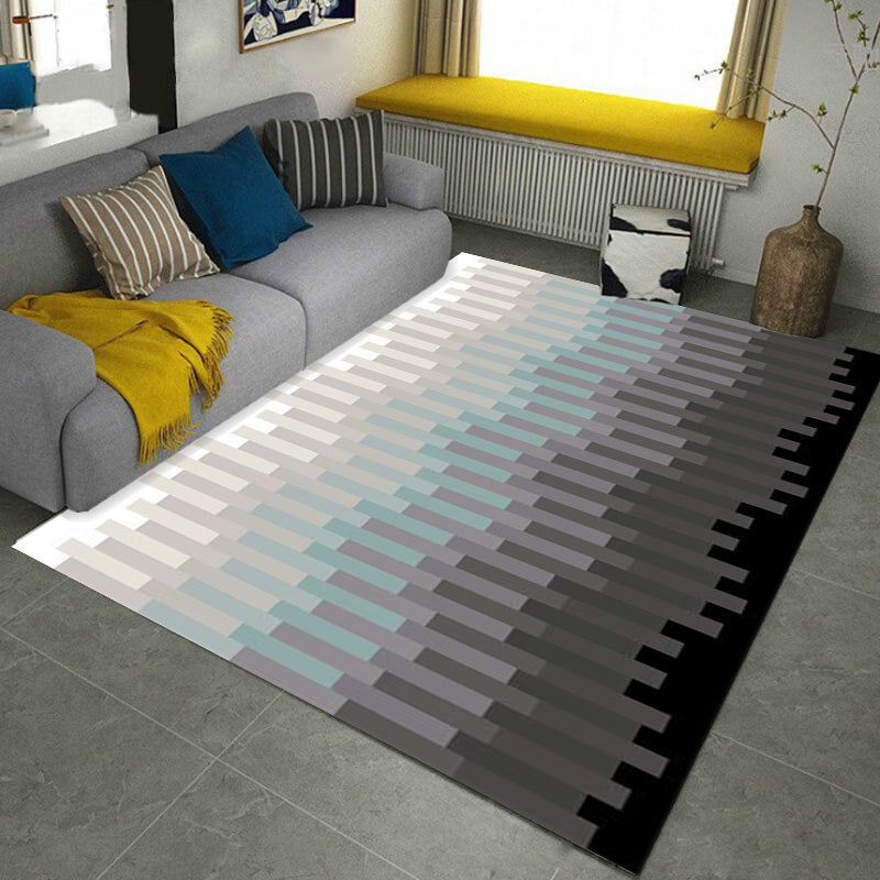 Multicolored Bedroom Rug Novelty Geometry Rectangle Pattern Area Rug Polyester Machine Washable Carpet Grey Clearhalo 'Area Rug' 'Rug' 1636791