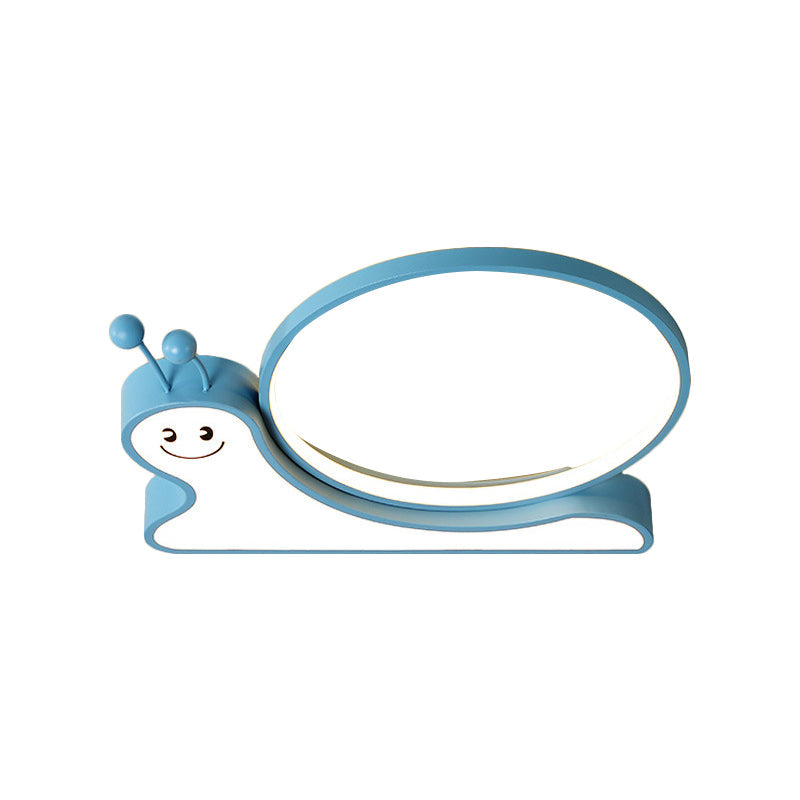 Acrylic Snail Design Flush Light Fixture Cartoon Pink/Blue LED Ceiling Mounted Lamp in Warm/White Light Clearhalo 'Ceiling Lights' 'Close To Ceiling Lights' 'Close to ceiling' 'Flush mount' Lighting' 1636966