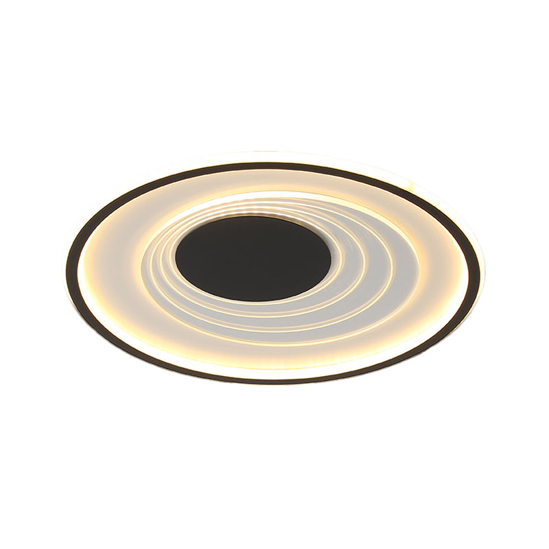 Planetary Orbit Flush Lamp Minimalism Metal Black/Gold LED Ceiling Fixture in Warm/White Light, 16"/19.5" Width Clearhalo 'Ceiling Lights' 'Close To Ceiling Lights' 'Close to ceiling' 'Flush mount' Lighting' 1637072