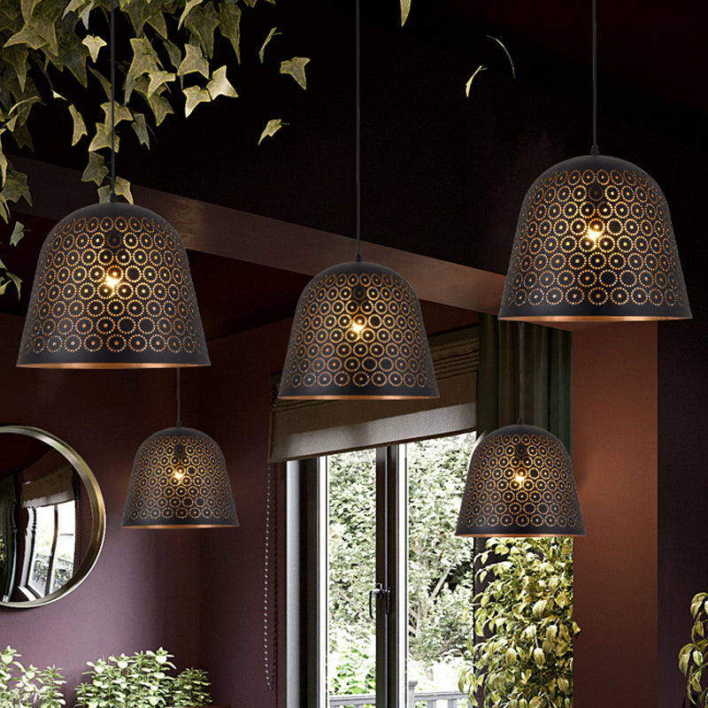 Metallic Black Ceiling Light Cylinder/Oval 1 Head Warehouse Patterned Pendant Lamp Kit for Restaurant Clearhalo 'Art Deco Pendants' 'Black' 'Cast Iron' 'Ceiling Lights' 'Ceramic' 'Crystal' 'Industrial Pendants' 'Industrial' 'Metal' 'Middle Century Pendants' 'Pendant Lights' 'Pendants' 'Rustic Pendants' 'Tiffany' Lighting' 1637099
