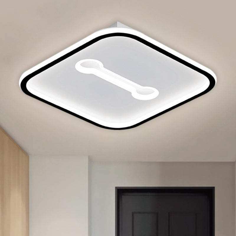Metallic Squared Flushmount Nordic Style Black/Gold LED Ceiling Lighting in Warm/White Light, 16"/19.5" Width Clearhalo 'Ceiling Lights' 'Close To Ceiling Lights' 'Close to ceiling' 'Flush mount' Lighting' 1637421