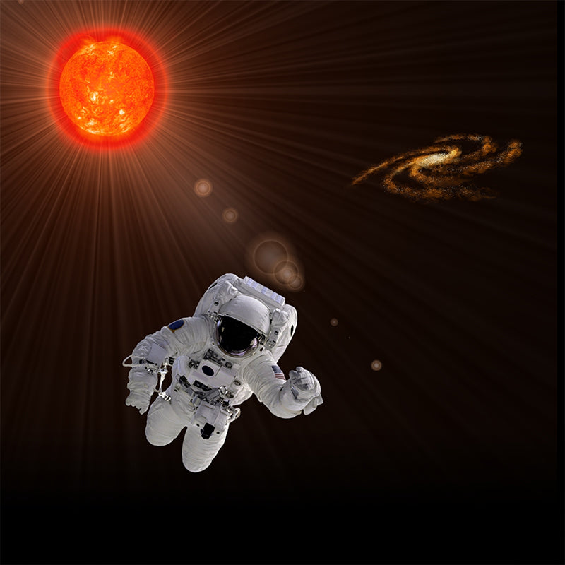 Futuristic Astronaut Mural Non-Woven Texture Stain-Proof Black Wall Art for Bedroom Clearhalo 'Wall Decor' 'Wall Mural' 1637526