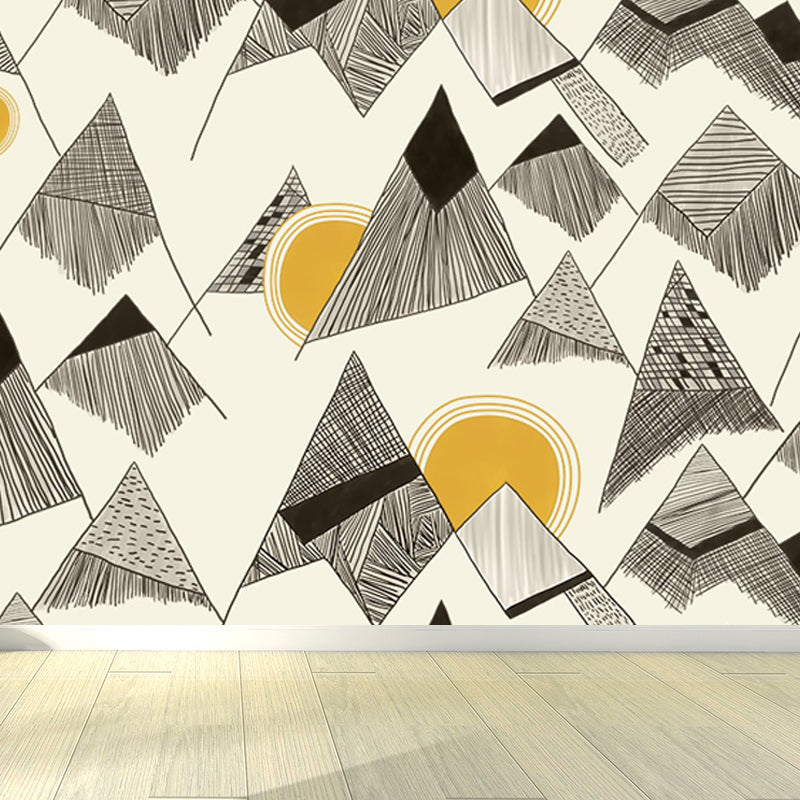 Geometry Mural Decal Modern Decorative Dining Room Wall Decor, Custom Size Available Clearhalo 'Wall Decor' 'Wall Mural' 1638024