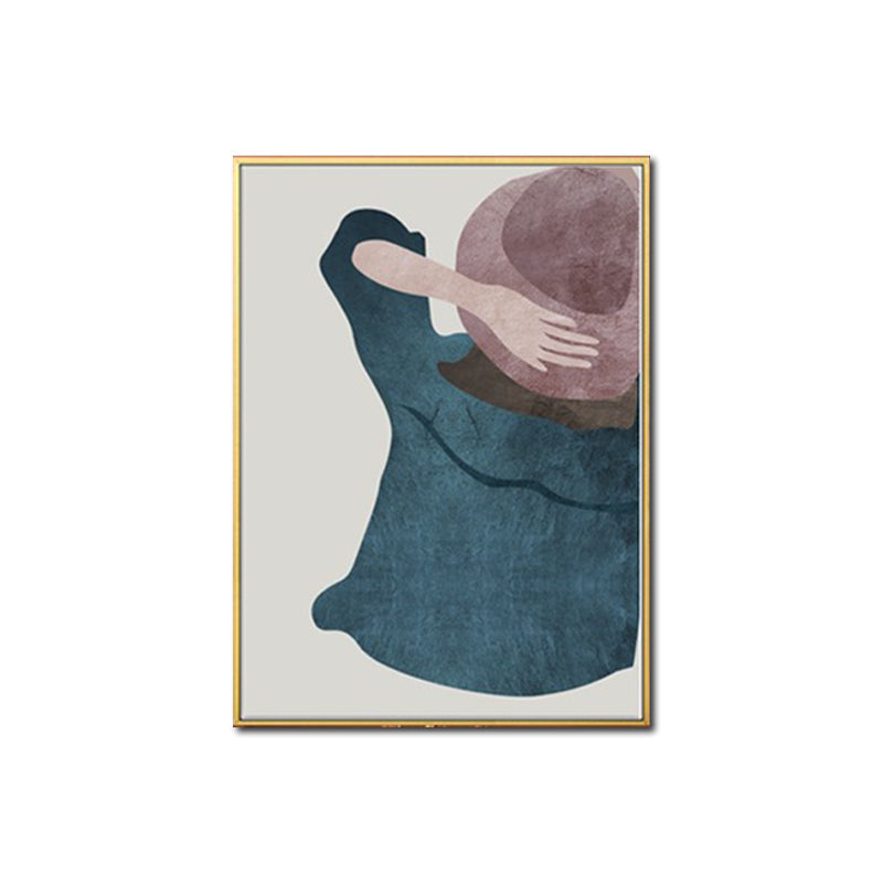 Minimalistic Fashion Girls Wall Art Pastel Color Textured Canvas for Living Room - Clearhalo - 'Arts' - 'Canvas Art' - 1638909