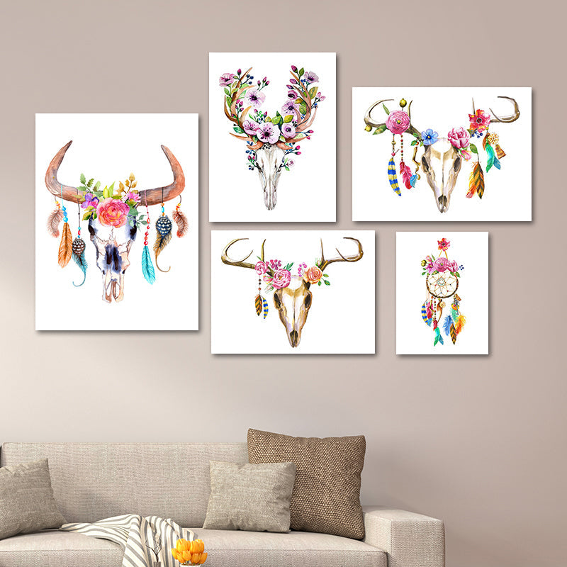 Headwear Painting Canvas Textured Childrens Art Living Room Wall Decoration in White Clearhalo 'Art Gallery' 'Canvas Art' 'Kids' Arts' 1639208