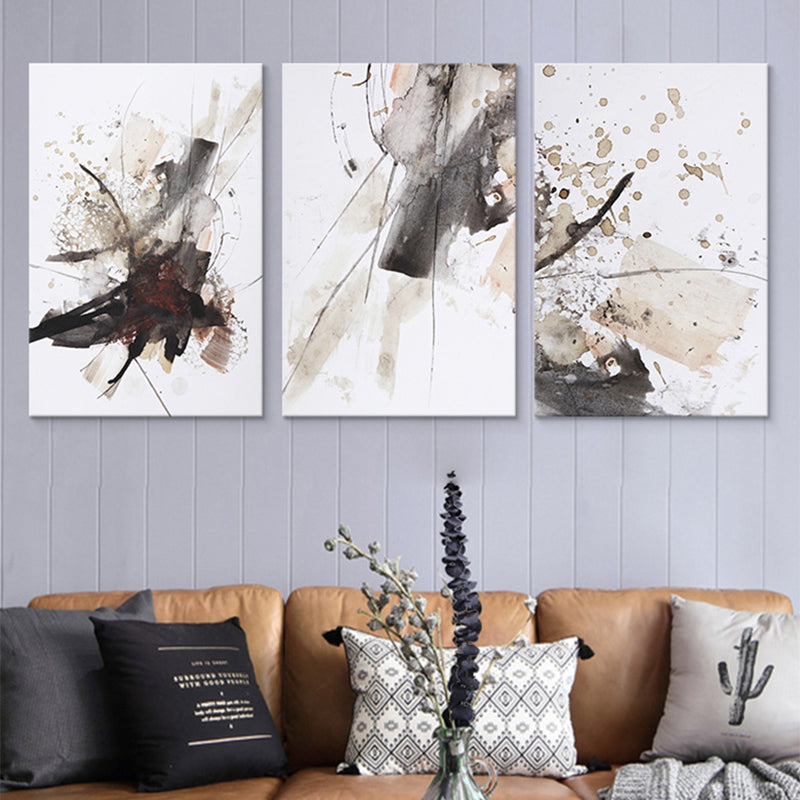 Abstract Spray Paint Art Print Contemporary Canvas Wall Decoration for Living Room Brown Clearhalo 'Art Gallery' 'Canvas Art' 'Traditional' Arts' 1639290