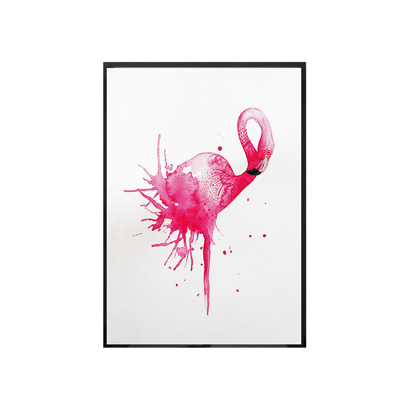 Pink Flamingo Wall Art Animal Tropical Textured Wrapped Canvas for Kids Room Clearhalo 'Art Gallery' 'Canvas Art' 'Kids' Arts' 1639599