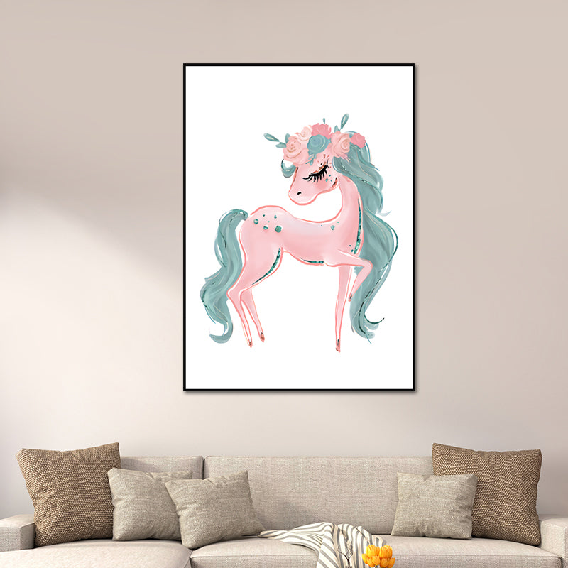 Childrens Art Canvas Print Light-Color Little Girl Dancing Wall Decor for Bedroom Clearhalo 'Art Gallery' 'Canvas Art' 'Kids' Arts' 1639920
