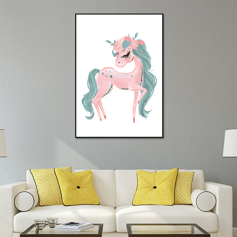 Childrens Art Canvas Print Light-Color Little Girl Dancing Wall Decor for Bedroom Clearhalo 'Art Gallery' 'Canvas Art' 'Kids' Arts' 1639921