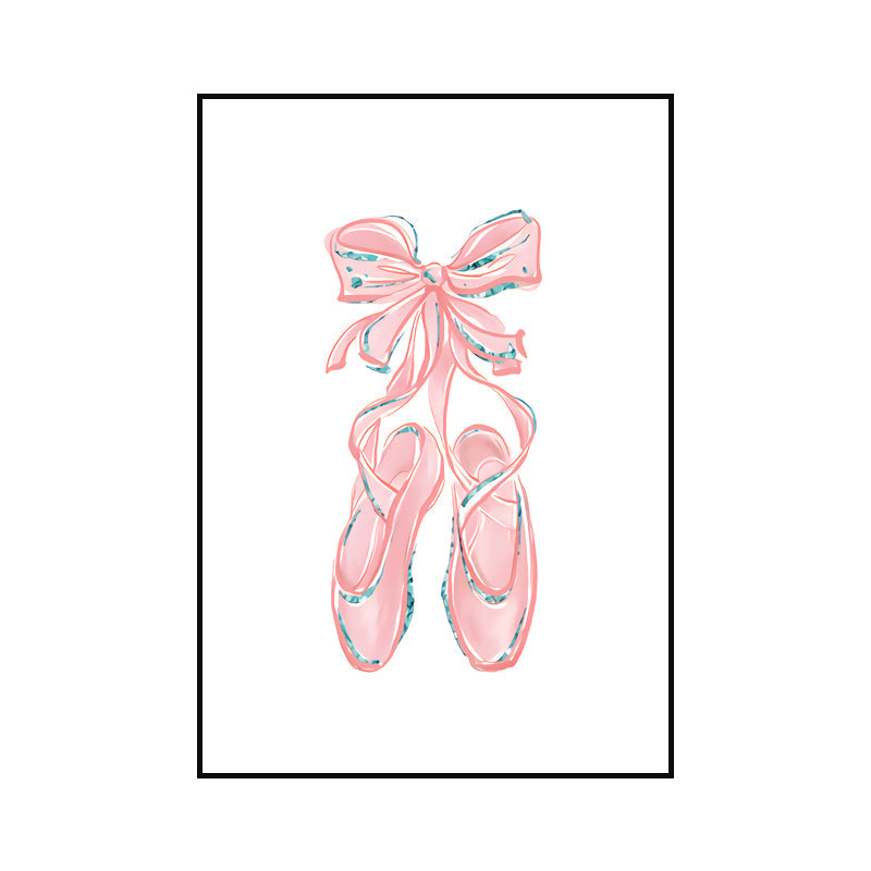 Ballet Wall Art Kids Style Cute Cartoon Canvas Print in Soft Color for Bedroom Clearhalo 'Art Gallery' 'Canvas Art' 'Kids' Arts' 1639964