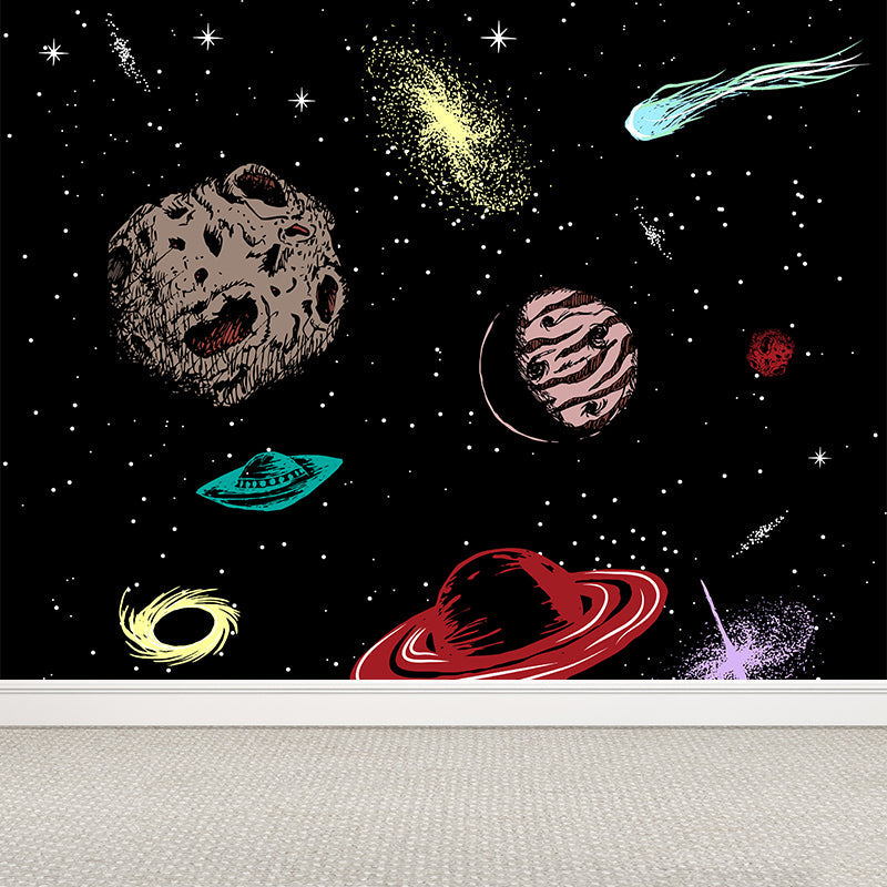 Mysterious Space Mural Decal Modern Decorative Living Room Wall Covering, Customed Size Clearhalo 'Wall Decor' 'Wall Mural' 1640357