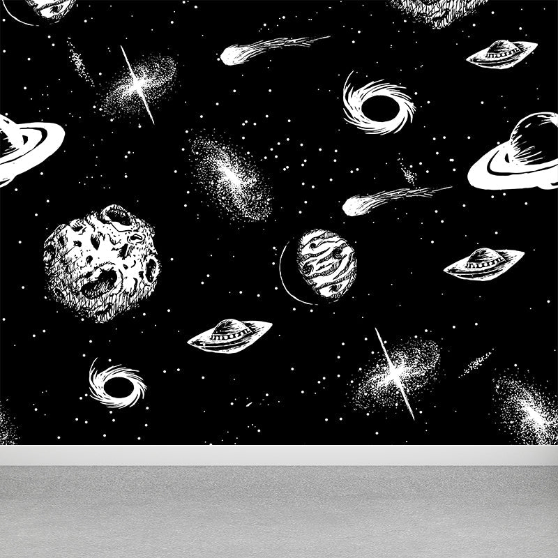 Mysterious Space Mural Decal Modern Decorative Living Room Wall Covering, Customed Size Clearhalo 'Wall Decor' 'Wall Mural' 1640362