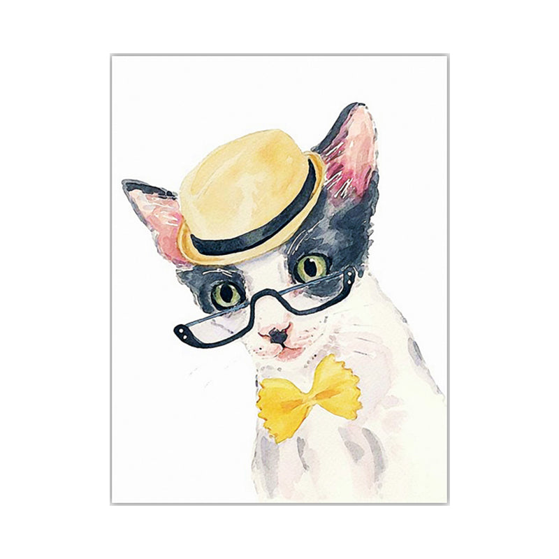 Funny Animal Painting Canvas Wall Art for Childrens Bedroom. Light Color, Textured Clearhalo 'Art Gallery' 'Canvas Art' 'Kids' Arts' 1640450