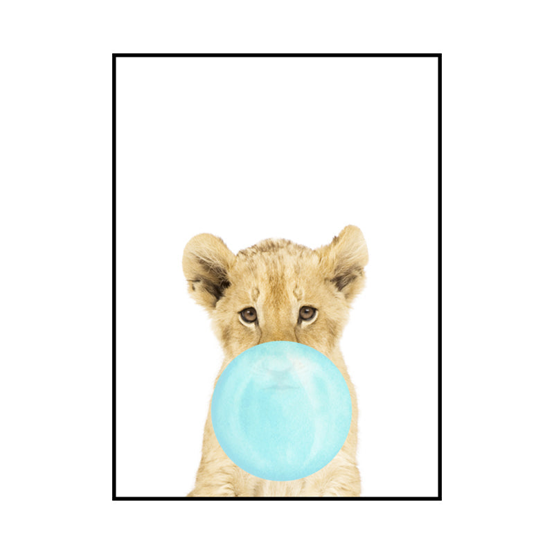 Pastel Color Animals Illustrations Art Textured Kid's Style Children Bedroom Canvas Clearhalo 'Art Gallery' 'Canvas Art' 'Kids' Arts' 1640568