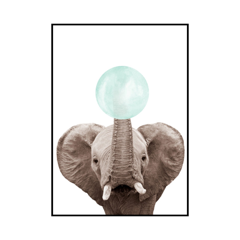 Pastel Color Animals Illustrations Art Textured Kid's Style Children Bedroom Canvas Clearhalo 'Art Gallery' 'Canvas Art' 'Kids' Arts' 1640582