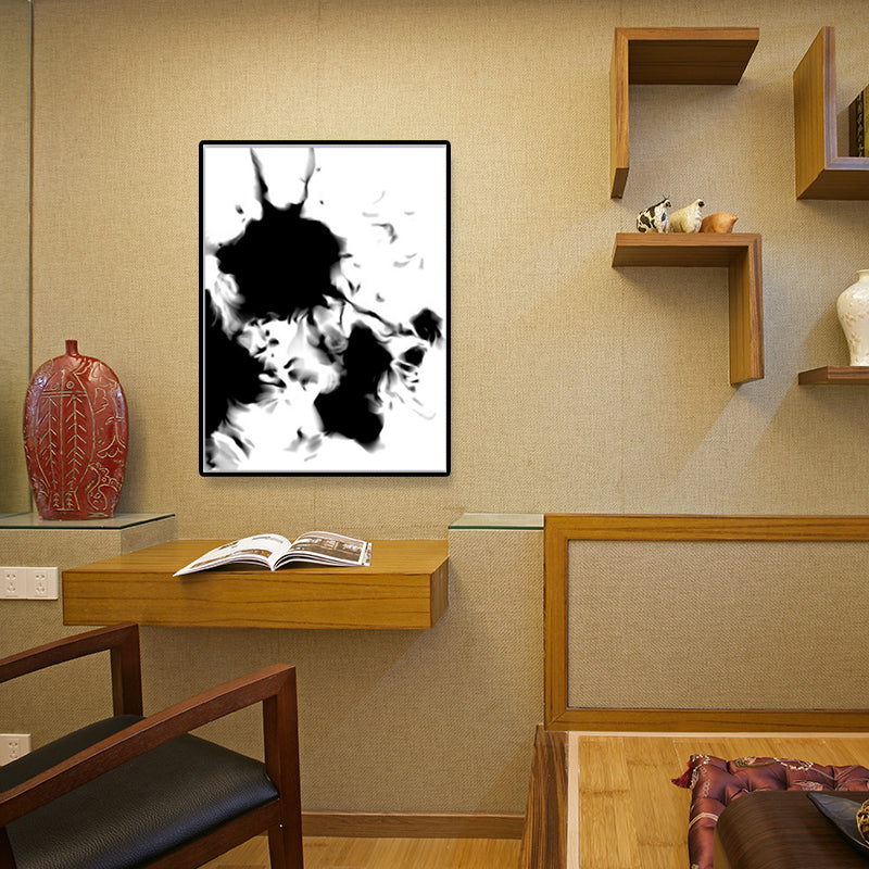 Black and White Minimalism Canvas Art Spray-Paint Wall Decoration for House Interior Clearhalo 'Art Gallery' 'Canvas Art' 'Contemporary Art Gallery' 'Contemporary Art' 'Minimalism' 'Minimalist Art Gallery' 'Scandinavian' Arts' 1640767