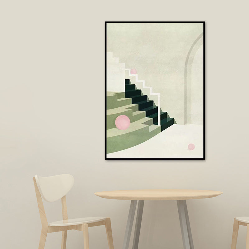 Contemporary House Interior Painting in Soft Color Textured Wall Art for Guest Room Clearhalo 'Art Gallery' 'Canvas Art' 'Contemporary Art Gallery' 'Modern' Arts' 1640908