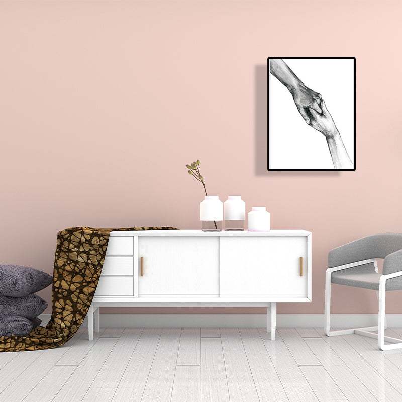 Scandinavian Two Hands Portrait Painting White Kitchen Backsplash Wall Art Print Clearhalo 'Arts' 'Canvas Art' 1640936