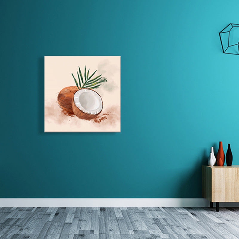 Childrens Art Coconut Painting Canvas Made Textured Brown Wall Decor for Kitchen Clearhalo 'Art Gallery' 'Canvas Art' 'Kids' Arts' 1641343