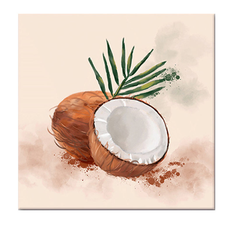Childrens Art Coconut Painting Canvas Made Textured Brown Wall Decor for Kitchen Clearhalo 'Art Gallery' 'Canvas Art' 'Kids' Arts' 1641344