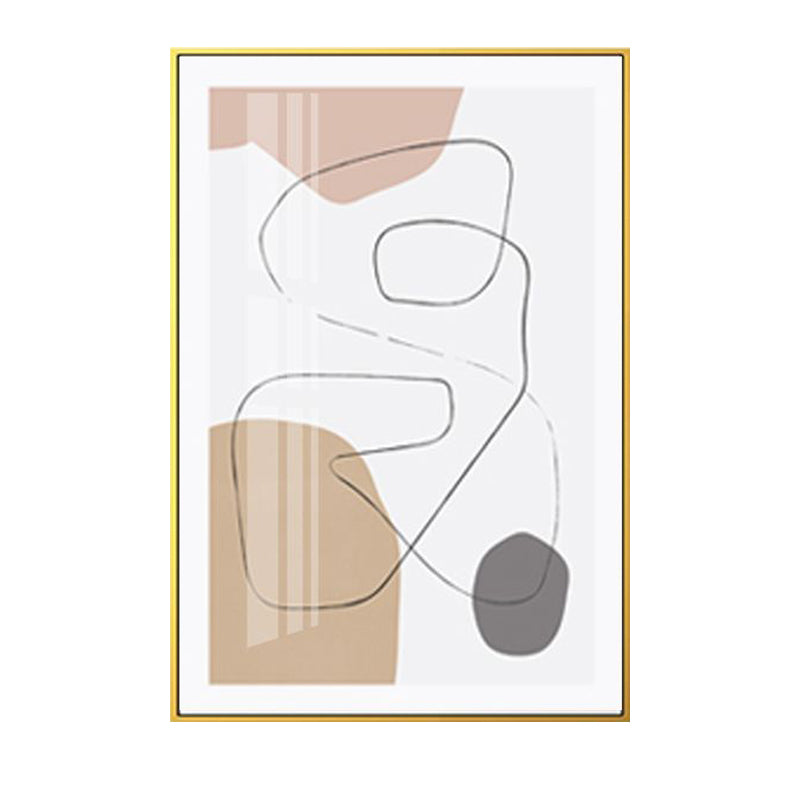 Brown Abstract Pattern Canvas Pencil Scandinavian Textured Wall Art for Guest Room - Clearhalo - 'Arts' - 'Canvas Art' - 1641685