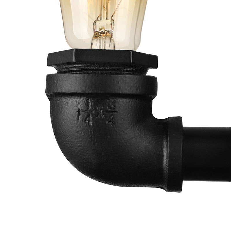 Bare Bulb Living Room Wall Sconce Lighting with Pipe Rustic Stylish Metal 1 Head Black/Bronze Wall Mount Light Clearhalo 'Art deco wall lights' 'Cast Iron' 'Glass' 'Industrial wall lights' 'Industrial' 'Middle century wall lights' 'Modern' 'Rustic wall lights' 'Tiffany' 'Traditional wall lights' 'Wall Lamps & Sconces' 'Wall Lights' Lighting' 164288