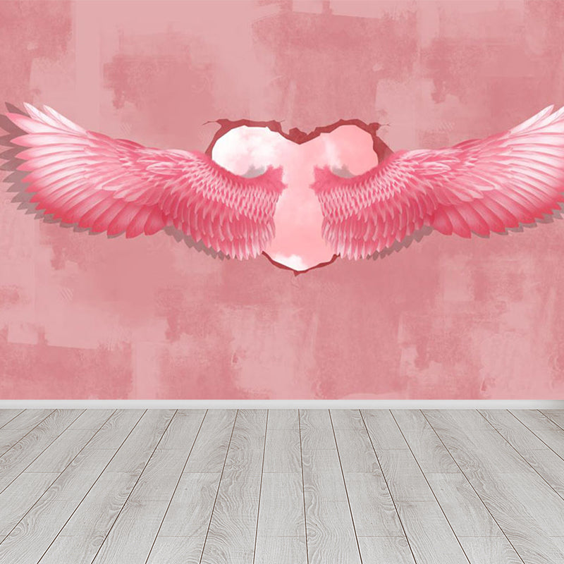 Spreading Wing Mural Decal Soft Color Contemporary Wall Covering for Living Room Clearhalo 'Wall Decor' 'Wall Mural' 1646351