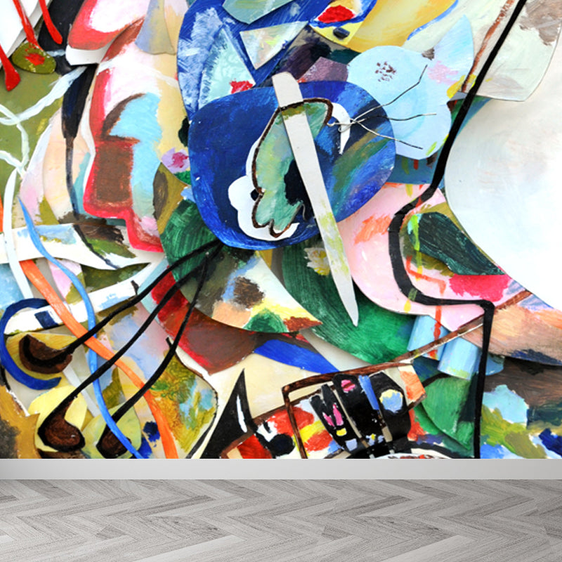 Multicolored Pattern Mural Decal Modern Artistic Non-Woven Material Wall Covering Green Design 1 Clearhalo 'Wall Decor' 'Wall Mural' 1647234