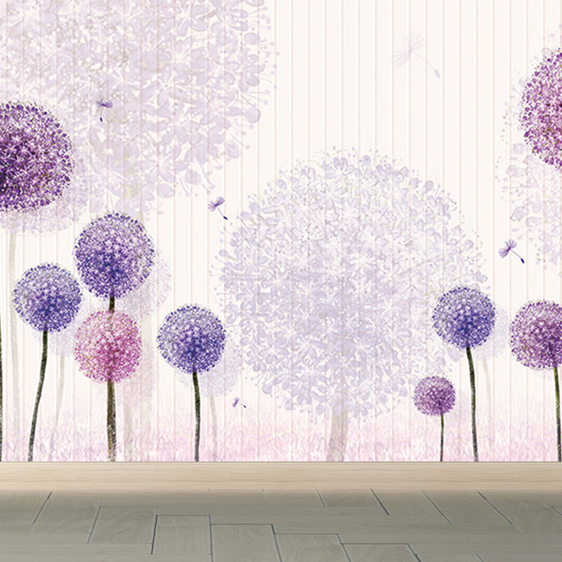 Water Resistant Dandelion Mural Decal Non-Woven Modern Wall Art for Wall Interior Clearhalo 'Wall Decor' 'Wall Mural' 1647676