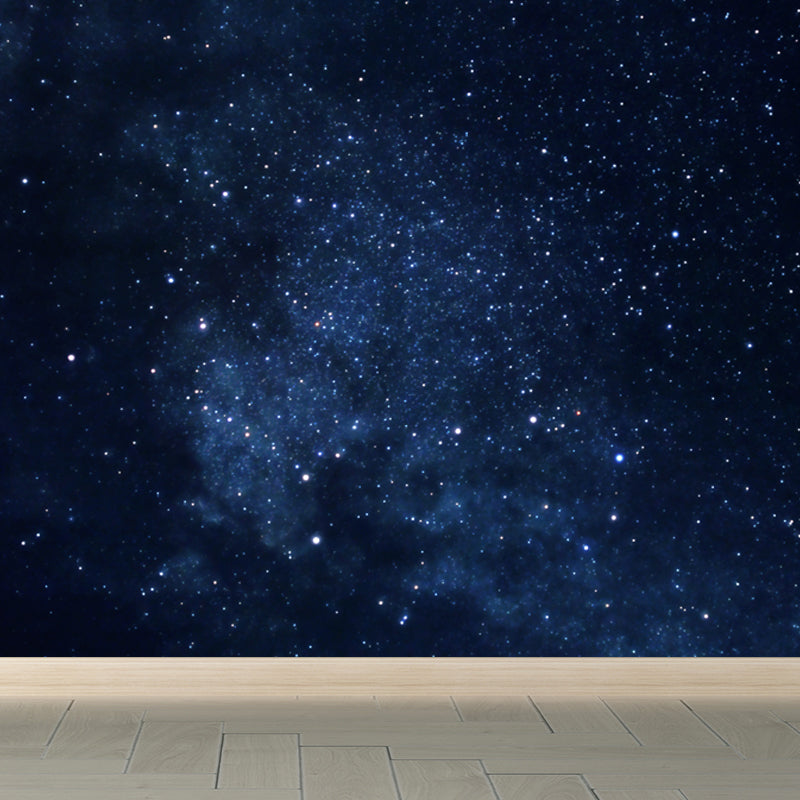 Night Sky Constellations Mural Decal Contemporary Non-Woven Texture Wall Covering in Blue Clearhalo 'Wall Decor' 'Wall Mural' 1647795