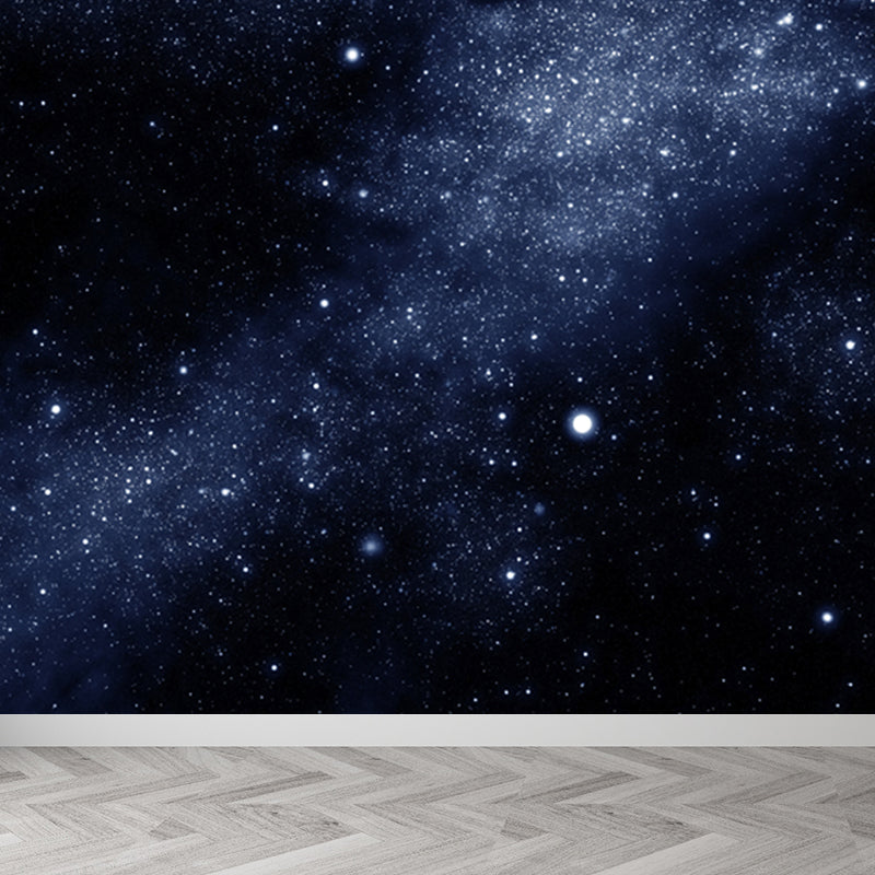 Night Sky Constellations Mural Decal Contemporary Non-Woven Texture Wall Covering in Blue Clearhalo 'Wall Decor' 'Wall Mural' 1647805