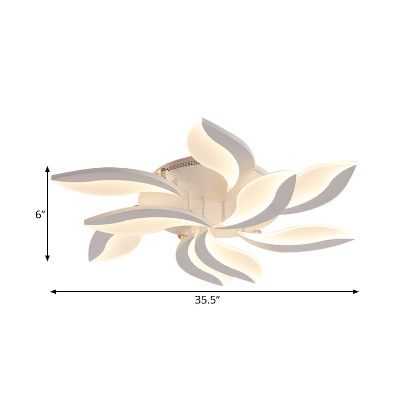 Acrylic Flower Flush Mount Light Contemporary LED 3/5/9 Lights Ceiling Lighting Fixture in Warm/White/Natural Light Clearhalo 'Ceiling Lights' 'Close To Ceiling Lights' 'Close to ceiling' 'Semi-flushmount' Lighting' 164898