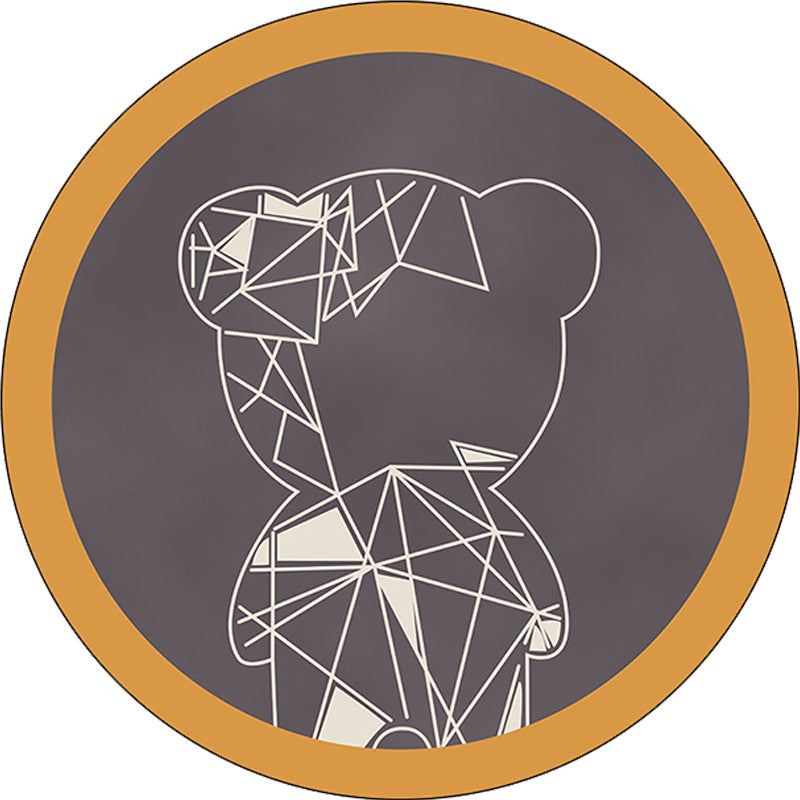 Cute Kids Rug in Grey and Brown Animal Bear Geometry Pattern Rug Polyester Stain-Resistant Carpet for Nursery Clearhalo 'Area Rug' 'Rug' 1649030